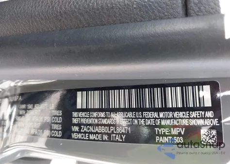 2020 Jeep Renegade Altitude Fwd z USA, uszkodzony, nr VIN ZACNJABB0LPL86471